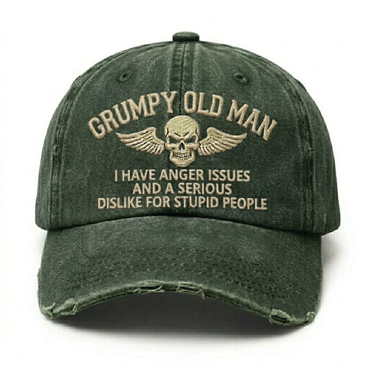 Grumpy Old Man I Have Anger Issues And A Serious Dislike For Stupid People Embroidery Cap