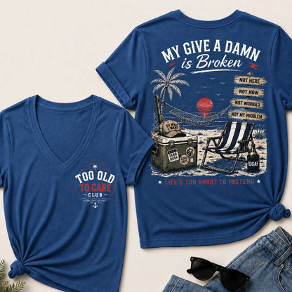 My Give A Damn Is Broken V-Neck Tee